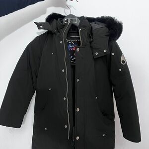 AUTHENTIC Kids Moose Knuckles Black Hooded Puffer Jacket